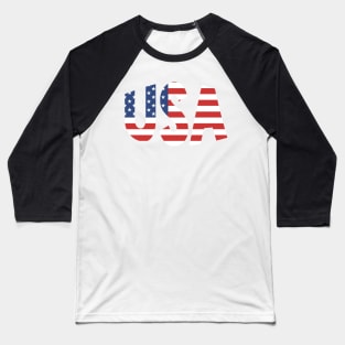 USA Patriotic America Red White Blue Flag Superhero Facemask Baseball T-Shirt